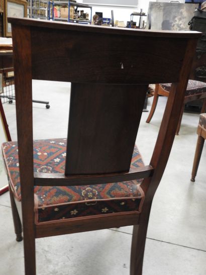 SIX CHAIRS in mahogany, bandeau à la gerbe...