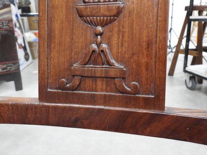 SIX CHAIRS in mahogany, bandeau à la gerbe...