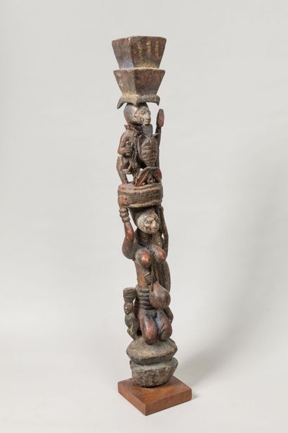 Poteau de véranda, « Okpo ile », YOROUBA,...