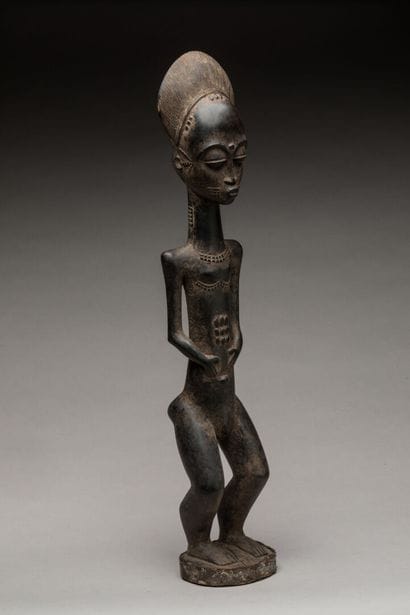 BAOULE, Cote d'Ivoire.
Bois sculpté et scarifié,...