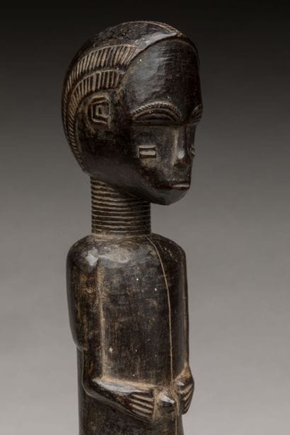 BAOULE, Côte d'Ivoire.
Bois dur, patine brun-foncé.
Classique...
