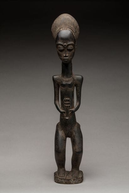 BAOULE, Cote d'Ivoire.
Bois sculpté et scarifié,...