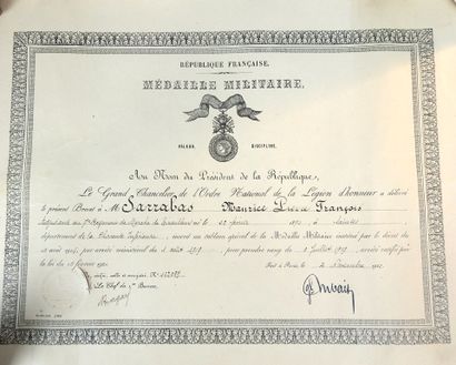 DOCUMENTS. Diplôme de la médaille militaire...