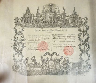 DOCUMENTS. Brevets de l'ordre royal du Cambodge...