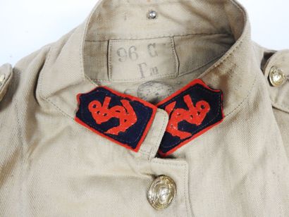 UNIFORMES. Paletot modèle 1901 en toile kaki...