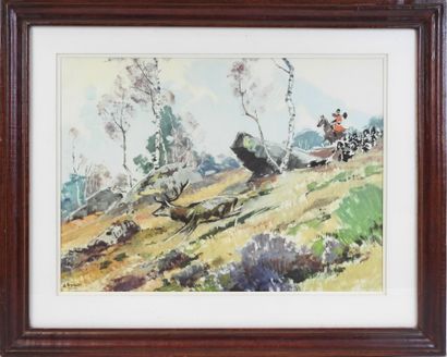 Albert BRENET (1903-2005) after : Chasse...