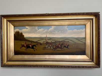 English school of the XIXth century: Hunting...