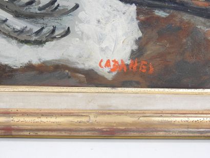 CABANES - XXth century : Still life with...