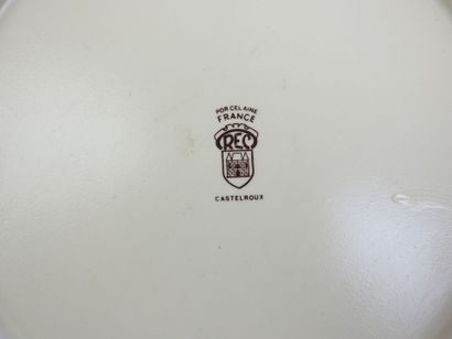 CASTELROUX: Eight earthenware plates decorated...