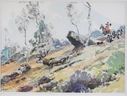 Albert BRENET (1903-2005) after : Chasse...