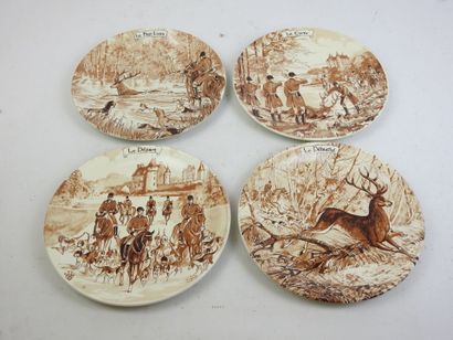 CASTELROUX: Eight earthenware plates decorated...