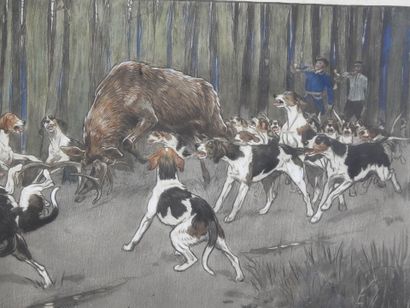 Cecil ALDIN (1870-1935), after : Cerf aux...