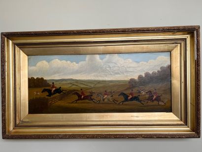 English school of the XIXth century: Hunting...