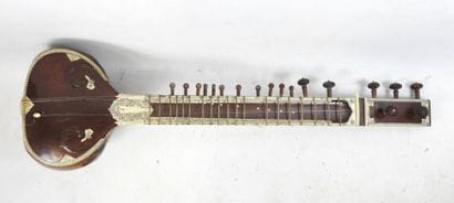 Indian SITAR in wood and calabash with painted...