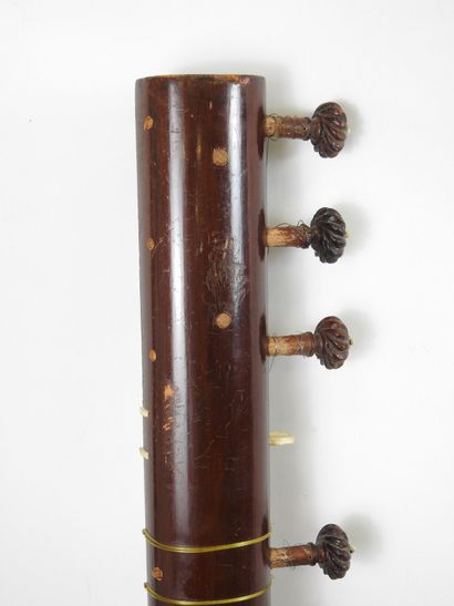 Indian SITAR in wood and calabash with painted...