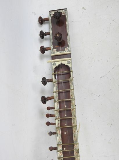 Indian SITAR in wood and calabash with painted...