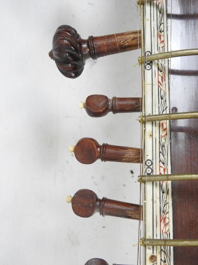 Indian SITAR in wood and calabash with painted...
