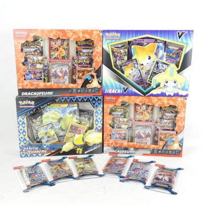 POKEMON : 4 coffrets de cartes à jouer et...
