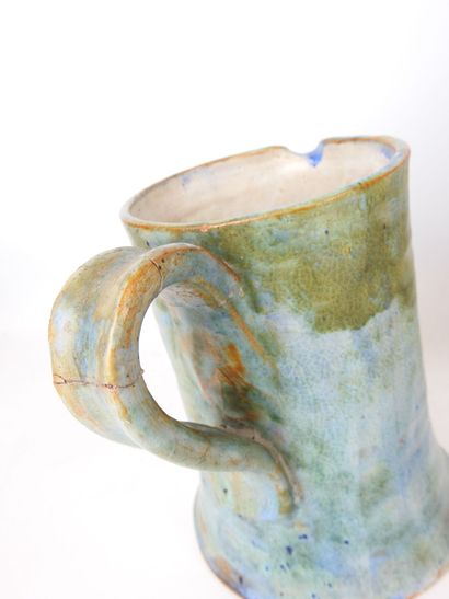 VALLAURIS: Palette-shaped earthenware bowl,...