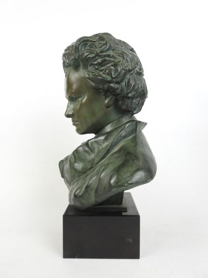 G. LEROUX: Bust of Beethoven. Regula with...