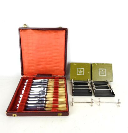 CHRISTOFLE: Eight silver-plated knife holders...