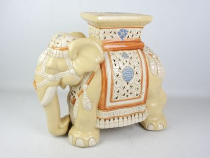 Cream ceramic ELEPHANT with openwork and...