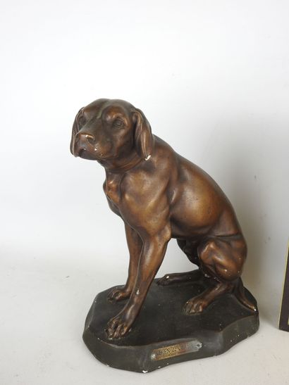 BORELLES, after : Seated hunting dog. Subject...