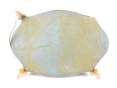 JARDINIERE in inlaid veneer with gilt bronze...