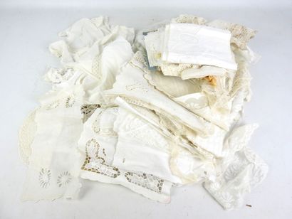 LOT of lace including small doilies, scraps...