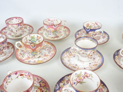 SARREGUEMINES: Large lot of earthenware cups...