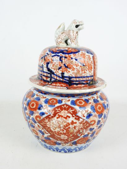 JAPAN: Porcelain covered port with red, blue...