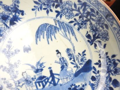 CHINA: Pair of blue-white porcelain plates...