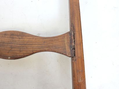 PAIR OF CHAIRS in carved wood, the seat covered...