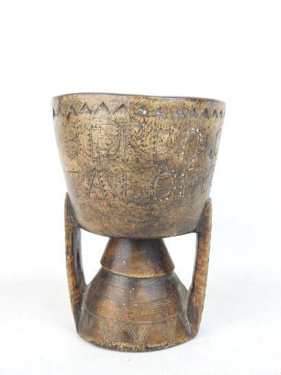 POPULAR ART: Small carved and engraved wooden...