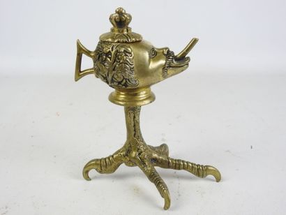 Bronze PARFUM BURNER decorated with a satirical...