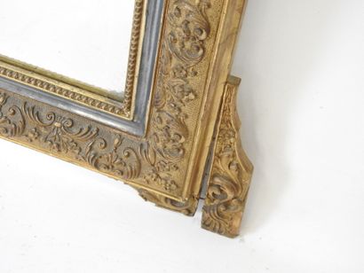 Gilded stuccoed wood MIRROR with foliate...
