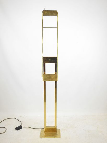 Gilded metal counterweight LAMPADAIRE. Circa...