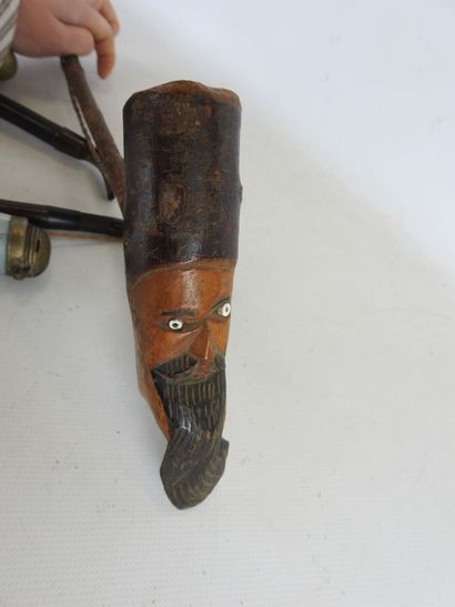 LOT of pipes and calumet in carved wood and...