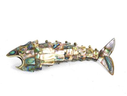 Articulated FISH, metal and mother-of-pearl...