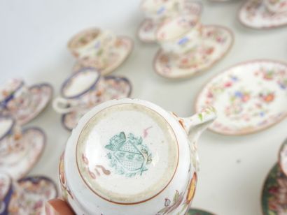 SARREGUEMINES: Large lot of earthenware cups...