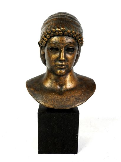 BUST of Apollo from Piombino. Imitation bronze...
