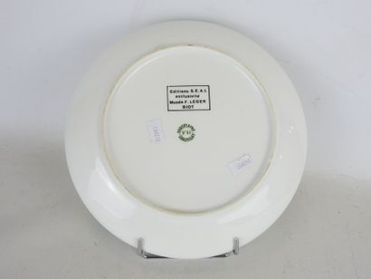 CHAUVIGNY: Porcelain plate with polychrome...