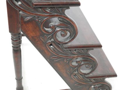 Three-step bookcase STAIR in exotic wood...