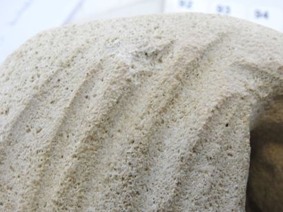 Arsène GALISSON (XXth): Carved stone table...