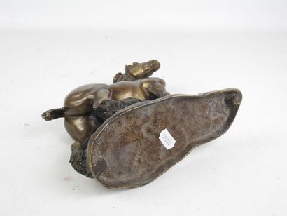 Horse piaffe. Bronze subject. H : 22 - L...