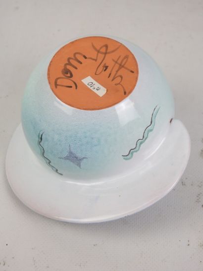 DOM! ARTH: Enameled ceramic sugar bowl decorated...
