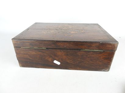 Rectangular case in rosewood veneer with...