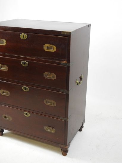 Mahogany boat COMMODE opening to four drawers...