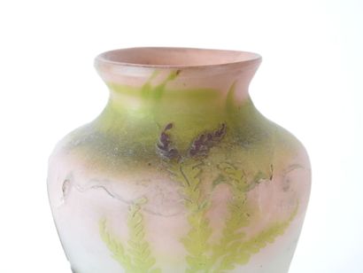 Émile GALLÉ (1846-1904) : Vase en verre multicouche...