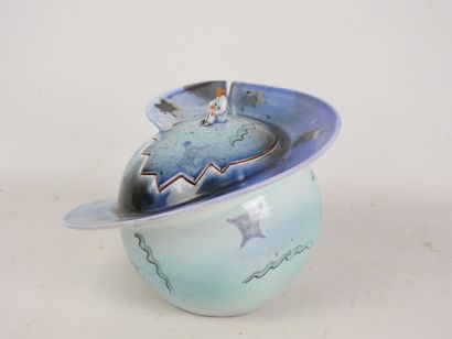 DOM! ARTH: Enameled ceramic sugar bowl decorated...